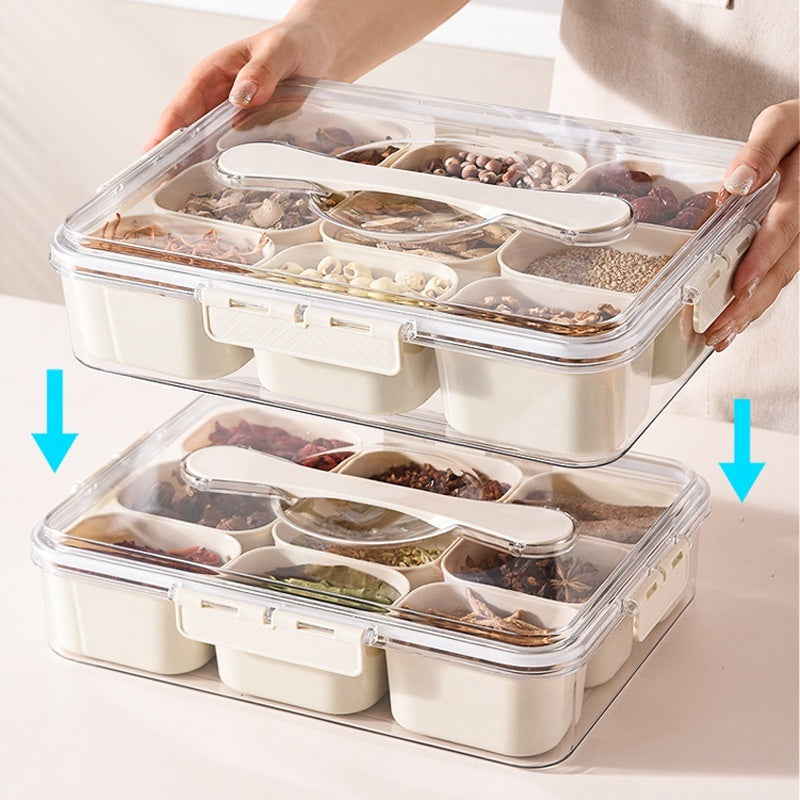 Kitchen |Camping |Picnic |Fruit | Spices Portable Compartment Storage Box